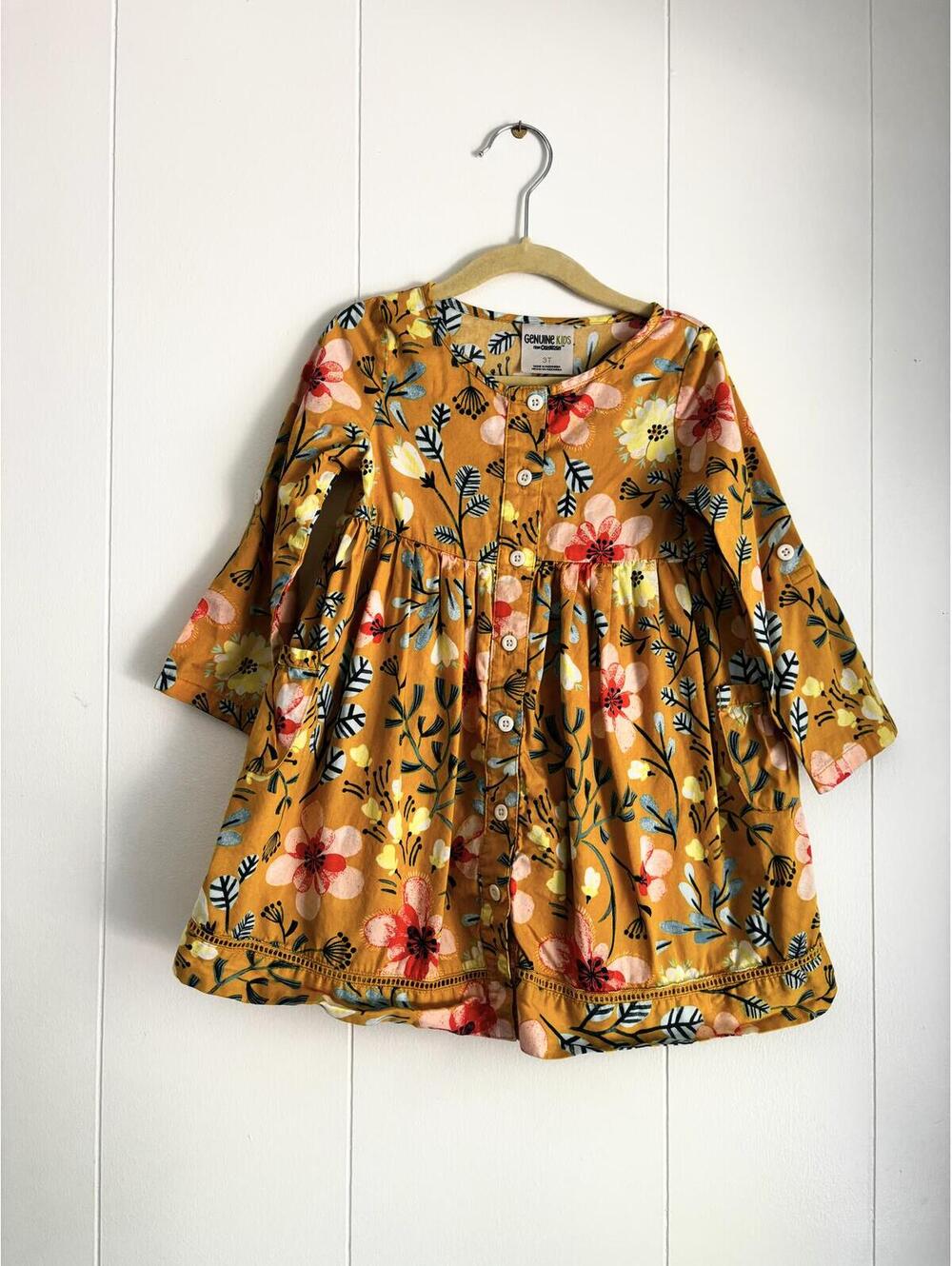 Genuine Kids OshKosh Girls Floral Boho Dress 3T 100% Cotton